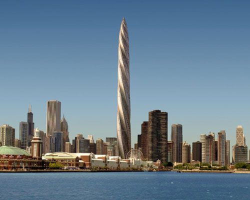 Modern Chicago Spire Tower by Santiago Calatrava