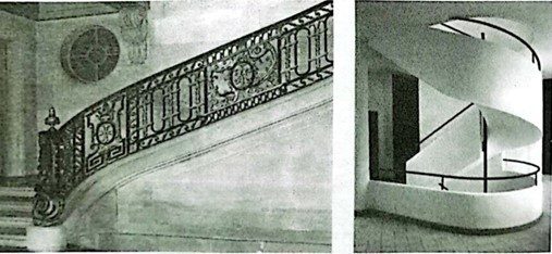دو پلکان برای ایجاد شرایط روحی متفاوت، چپ : لوپتیت تریانون، ورسای، 1768 راست : ویلا ساوای، پویسی، 1931