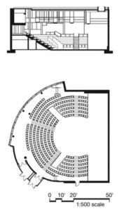 نمونه پلان طراحی سالن آمفی تئاتر